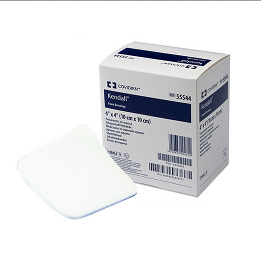 Hydrophilic Foam Wound Dressing, Non-Adhesive without Border, 4" X 4" Square (10/Box)