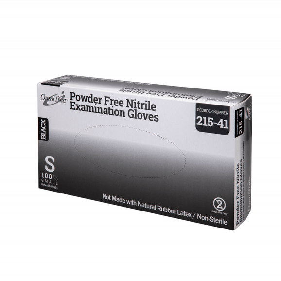 Black Nitrile Gloves Powder Free, Disposable Exam Gloves (Latex Free) 100/Box
