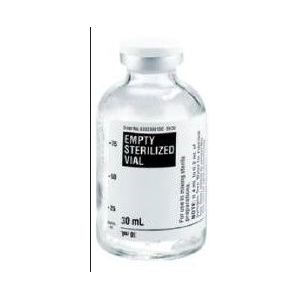 Empty Sterilized Glass Vial 30 mL by Fresenius Kabi, 25/pack