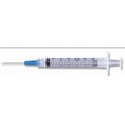 BD 3 mL Syringe with Luer-Lok Needle 3 mL, PrecisionGlide 100/Box