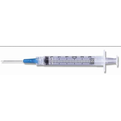 BD 3 mL Syringe with Luer-Lok Needle 3 mL, PrecisionGlide 100/Box