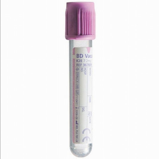 K2 EDTA Blood Collection Tubes 6 mL BD Vacutainer 13mm x 75mm, 100/box