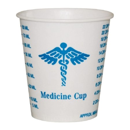 Solo Graduated Medicine Cup 3 oz. with Medical Print and Wax-Coated Paper, 100/Sleeve