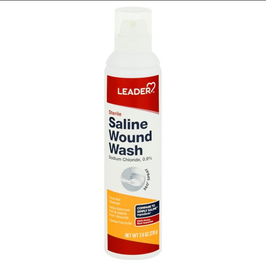 Saline Wound Wash Spray (Sodium Chloride 0.9%) First-Aid Cleanser 7.4 oz