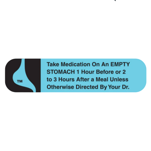 Take Medication on Empty Stomach Label, 1000 count