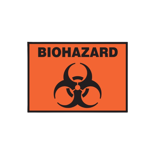 Pre-Printed Biohazard Vinyl Label Sign, 3-1/2 x 5 inch
