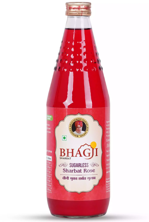 Bhagji Sugarless Rose Sharbat | 750 ML