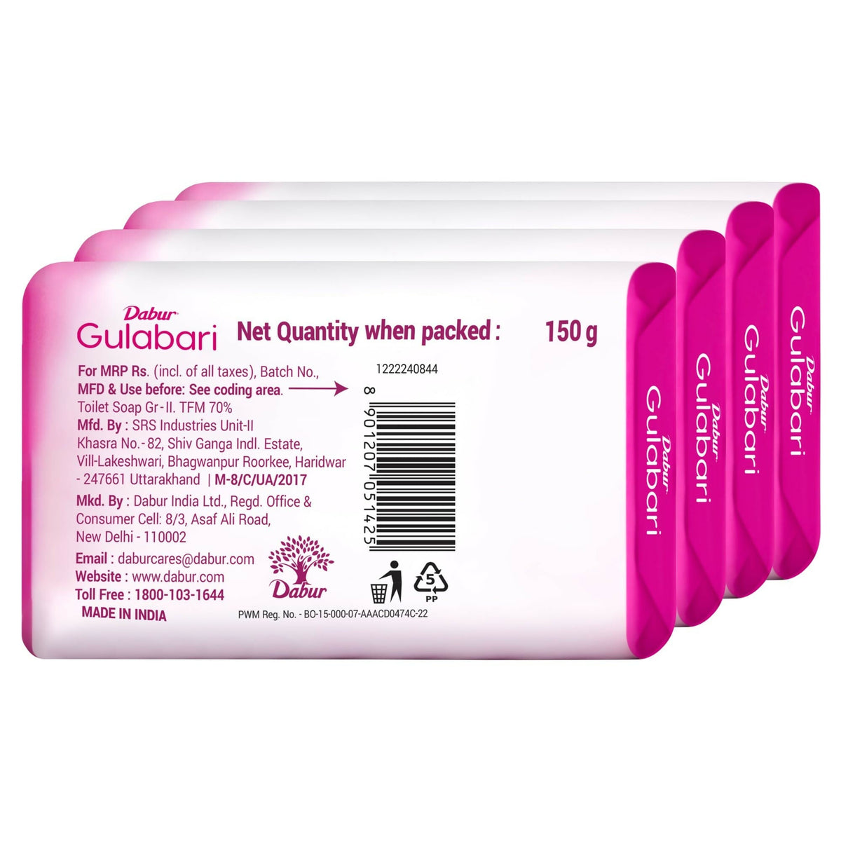 Dabur Gulabari Pure Rose Soap for Radiant Rose Glowing Skin & Body