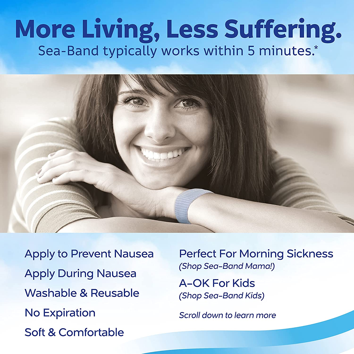 Sea-Band Nausea Relief Acupressure Wristbands for Nausea and Motion Sickness Relief