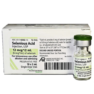 Selenious Acid Injection 12 mcg/ 2 mL Single-Dose Vials 2 mL x 10/Tray by American Regent (Rx)