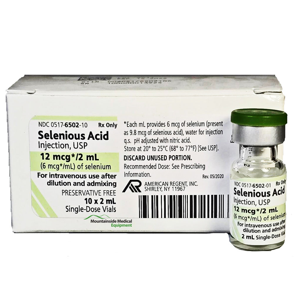 Selenious Acid Injection 12 mcg/ 2 mL Single-Dose Vials 2 mL x 10/Tray by American Regent (Rx)