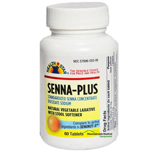 Senna-Plus Natural Vegetable Laxative with Stool Softner 60 Count