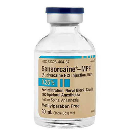 Sensorcaine MPF (Bupivacaine HCL Injection) 0.25% 30 mL Single-dose Vials - 25 Pack