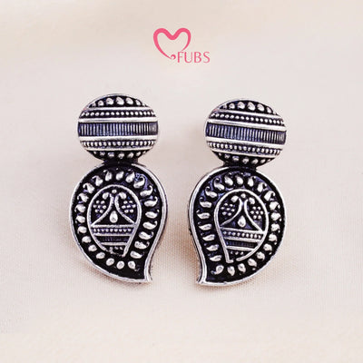 Set Of 12 Oxidized Designers Studs Earrings With Folding Jewelry Box| Special Edition