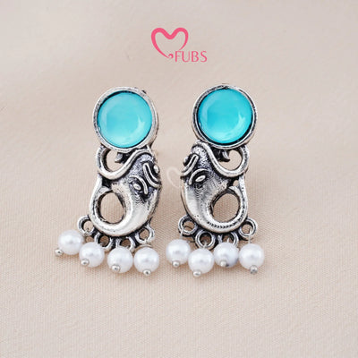 Set Of 12 Oxidized Designers Studs Earrings With Folding Jewelry Box| Special Edition