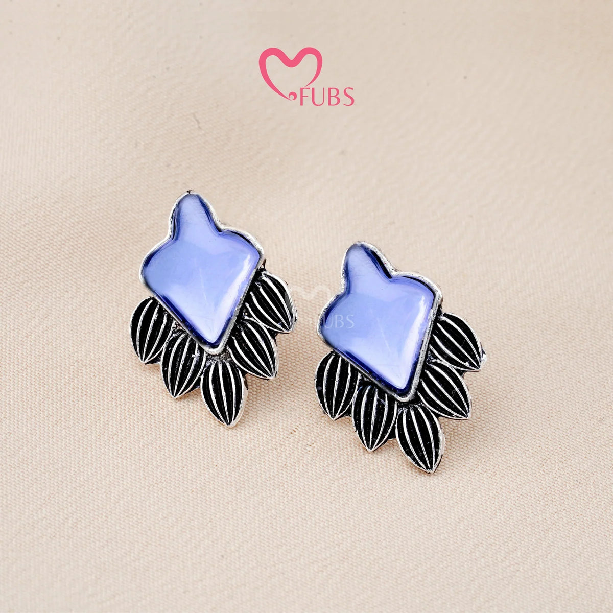 Set Of 12 Oxidized Designers Studs Earrings With Folding Jewelry Box| Special Edition