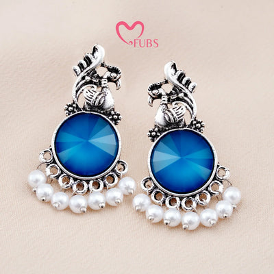 Set Of 12 Oxidized Designers Studs Earrings With Folding Jewelry Box| Special Edition