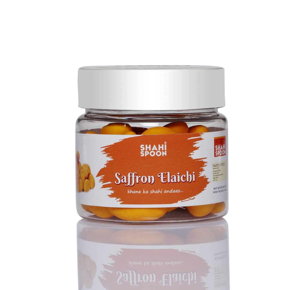 Shahi Spoon Saffron Elaichi – 100g | Premium Saffron-Cardamom Mouth Freshener