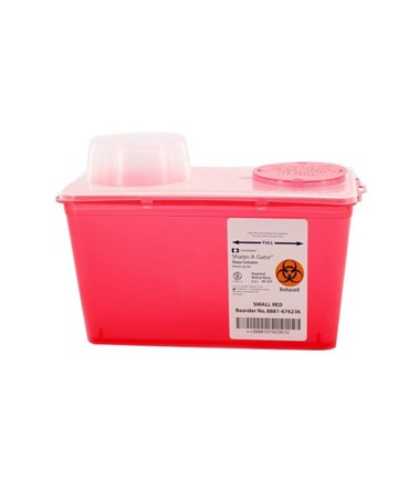 Sharps-A-Gator™ Sharps Container, Chimney Top, Red, 4 Quart