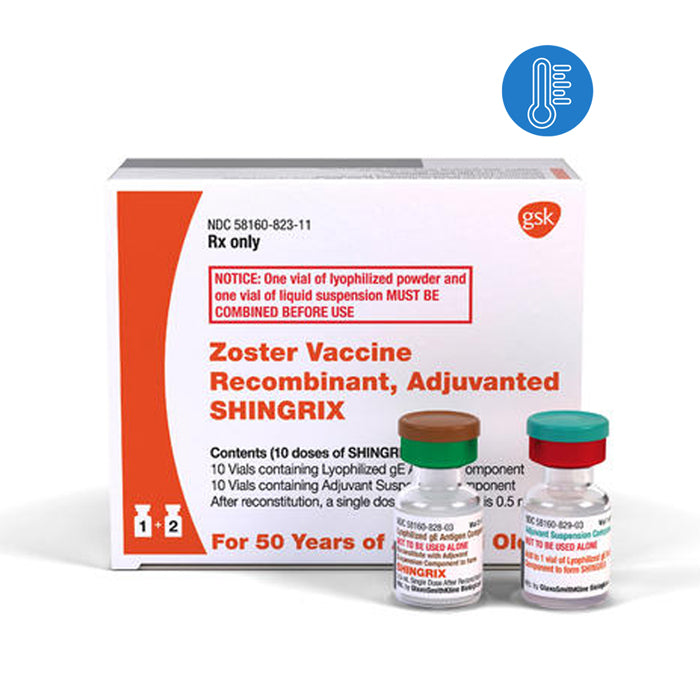 Shingrix (Zoster Vaccine Recombinant, Adjuvanted) Suspension 50 mcg/0.5 mL Single Dose Vial, 10 Pack **Refrigerated Item**