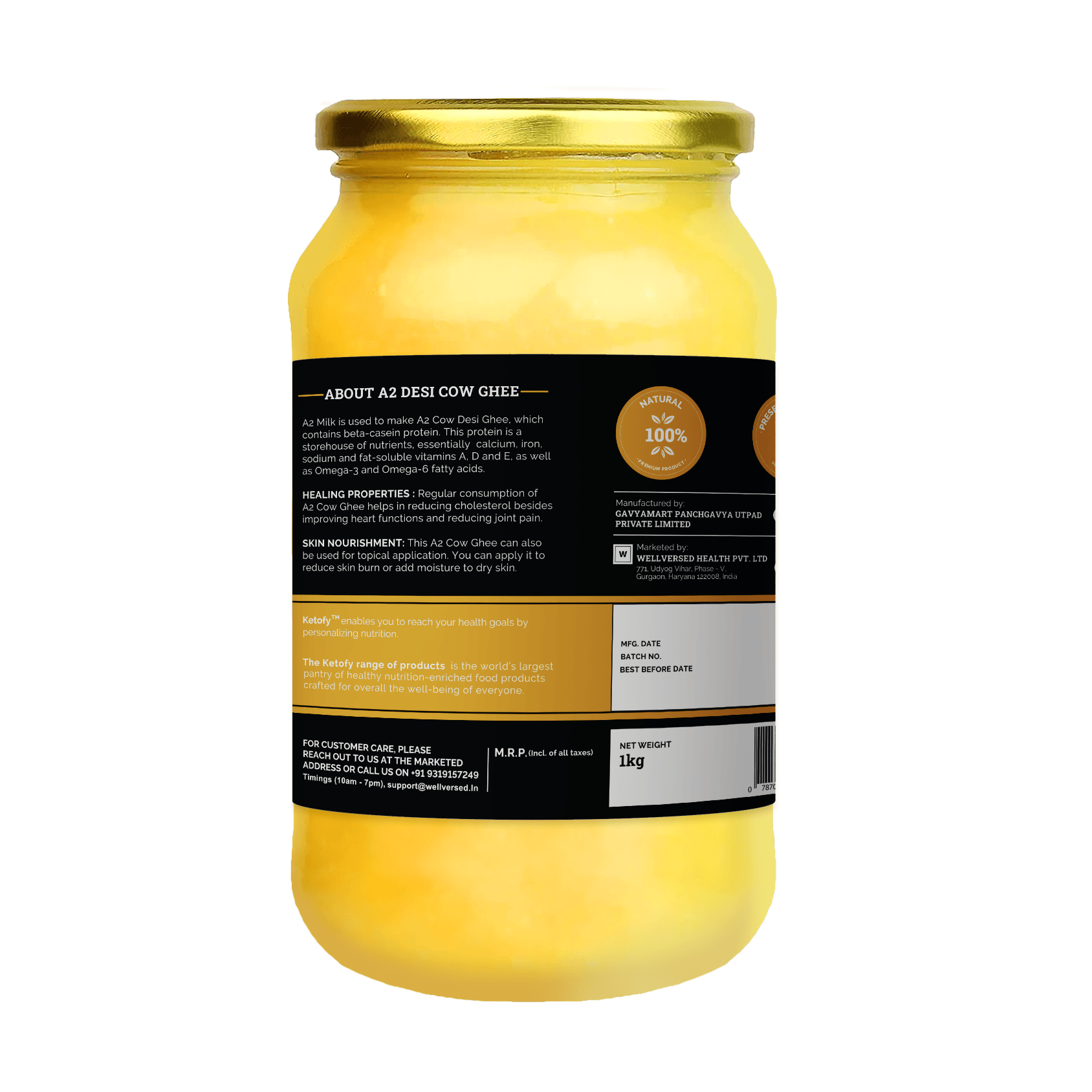 Ketofy - A2 Desi Cow Ghee (1kg)
