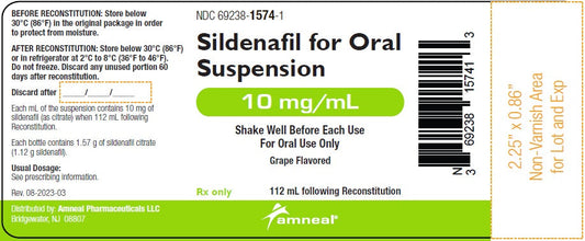 Sildenafil for Oral Suspension Liquid 10 mg/mL Grape Flavored 112 mL by Amneal Pharmaceuticals (RX)