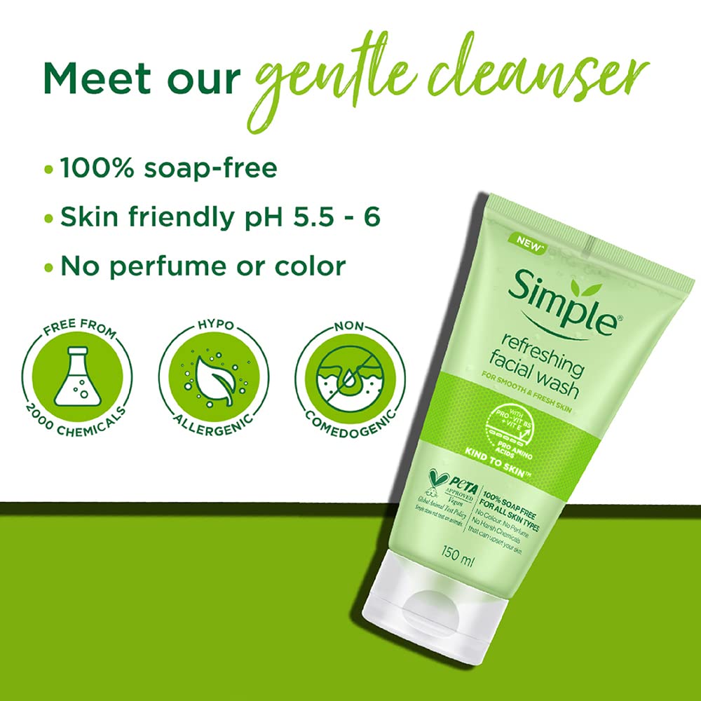 Simple Kind To Skin Refreshing Facial Wash - 150 ml
