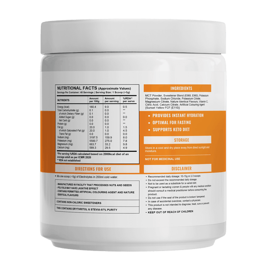 Wellcore - Electrolytes  - Orange - Zero Sugar Electrolyte Powder