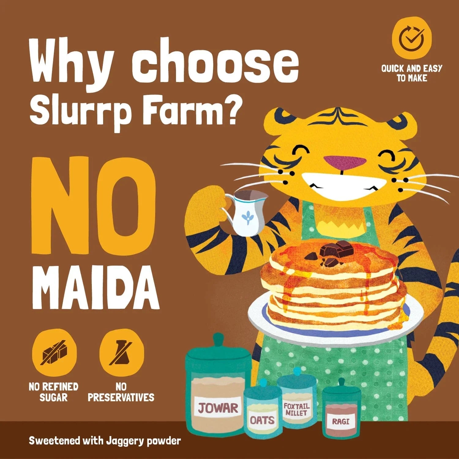 Slurrp Farm Chocolate Pancake Mix | 150 gms
