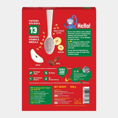 Slurrp Farm Wheat, Apple & Date Baby Cereal With Milk | 200 gms