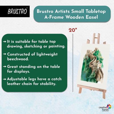 Brustro Artists' Tabletop A-Frame Wooden Easel 20