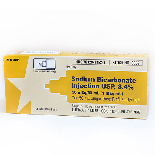 Sodium Bicarbonate 8.4% Medication Luer-Jet Syringe 50 mL