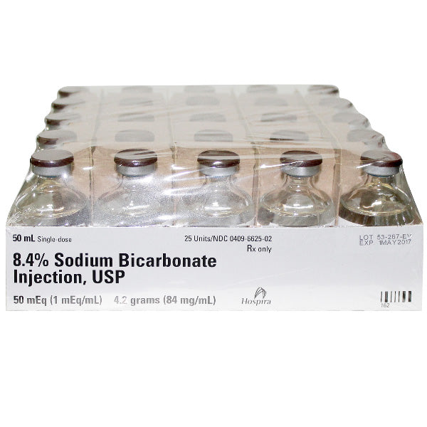 Sodium Bicarbonate Injection 8.4% Hospira 50 mL Vials 25/pack (Rx)