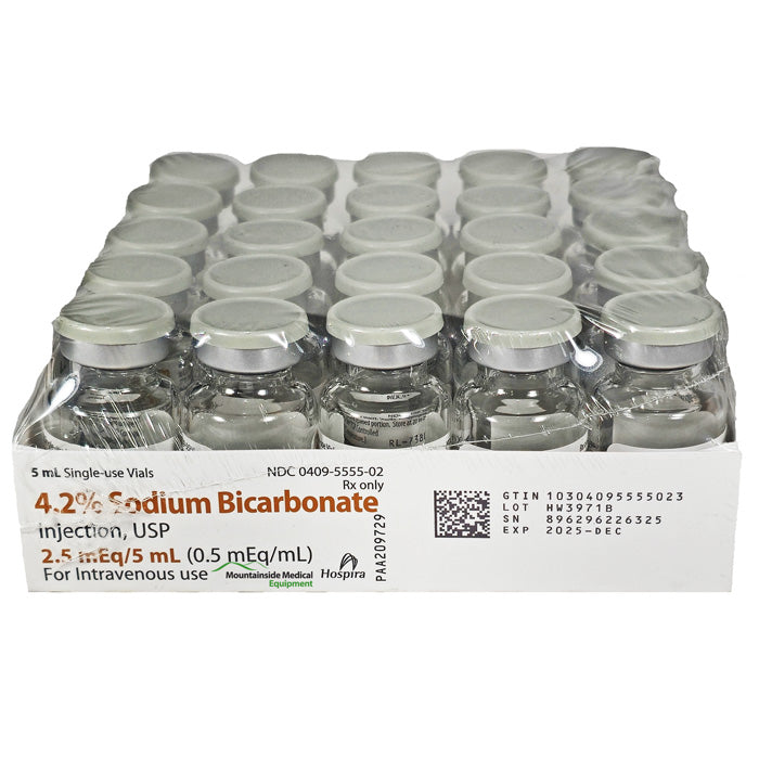 Sodium Bicarbonate 4.2% Injection Hospira, Single Dose 5 ml x 25/Tray (RX)