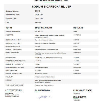 Sodium Bicarbonate USP For Compounding (API)