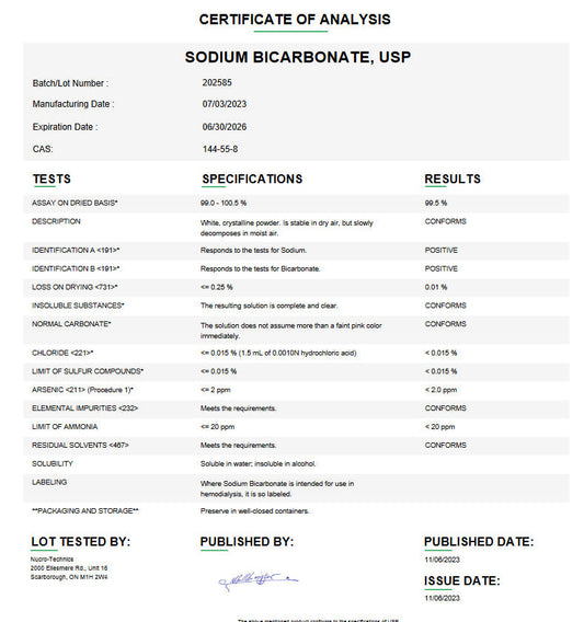 Sodium Bicarbonate USP For Compounding (API)
