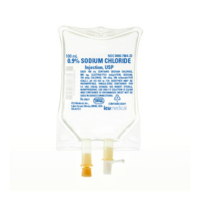 IV Bags, Sodium Chloride 0.9% IV Solution Bags for Injection 100 mL bag