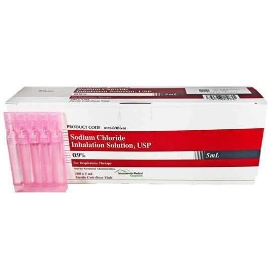 Sodium Chloride 0.9% Inhalation Solution 5 mL Plastic Vials 100/box by Mylan