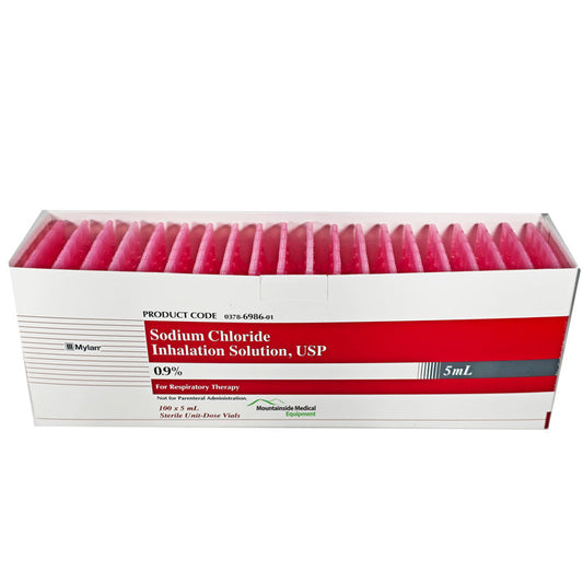 Sodium Chloride 0.9% Inhalation Solution 5 mL Plastic Vials 100/box by Mylan