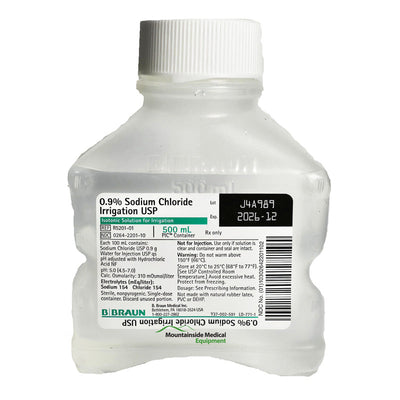 Sodium Chloride 0.9% Irrigation Saline Solution 500 mL EACH