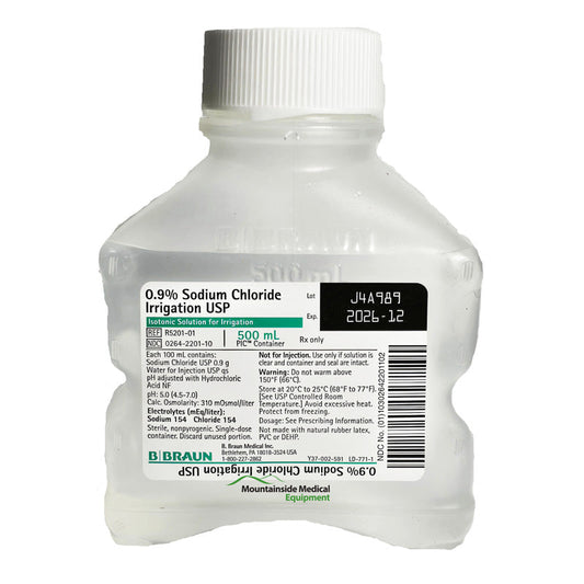 Sodium Chloride 0.9% Irrigation Saline Solution 500 mL EACH