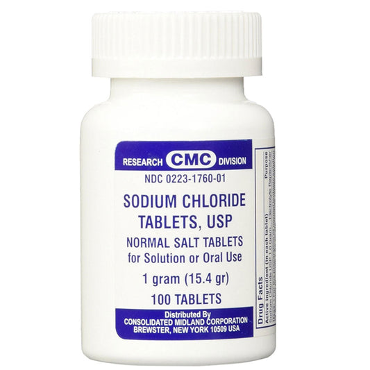 Sodium Chloride 1 gram Normal Salt Tablets, 100/Bottle
