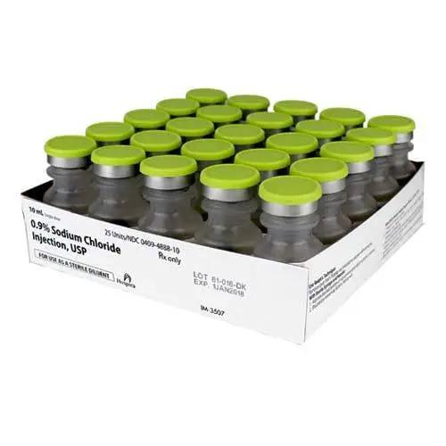 Sodium Chloride 0.9% for Injection 10 ml Single-Dose Vials by Pfizer 25/Pack (Rx)