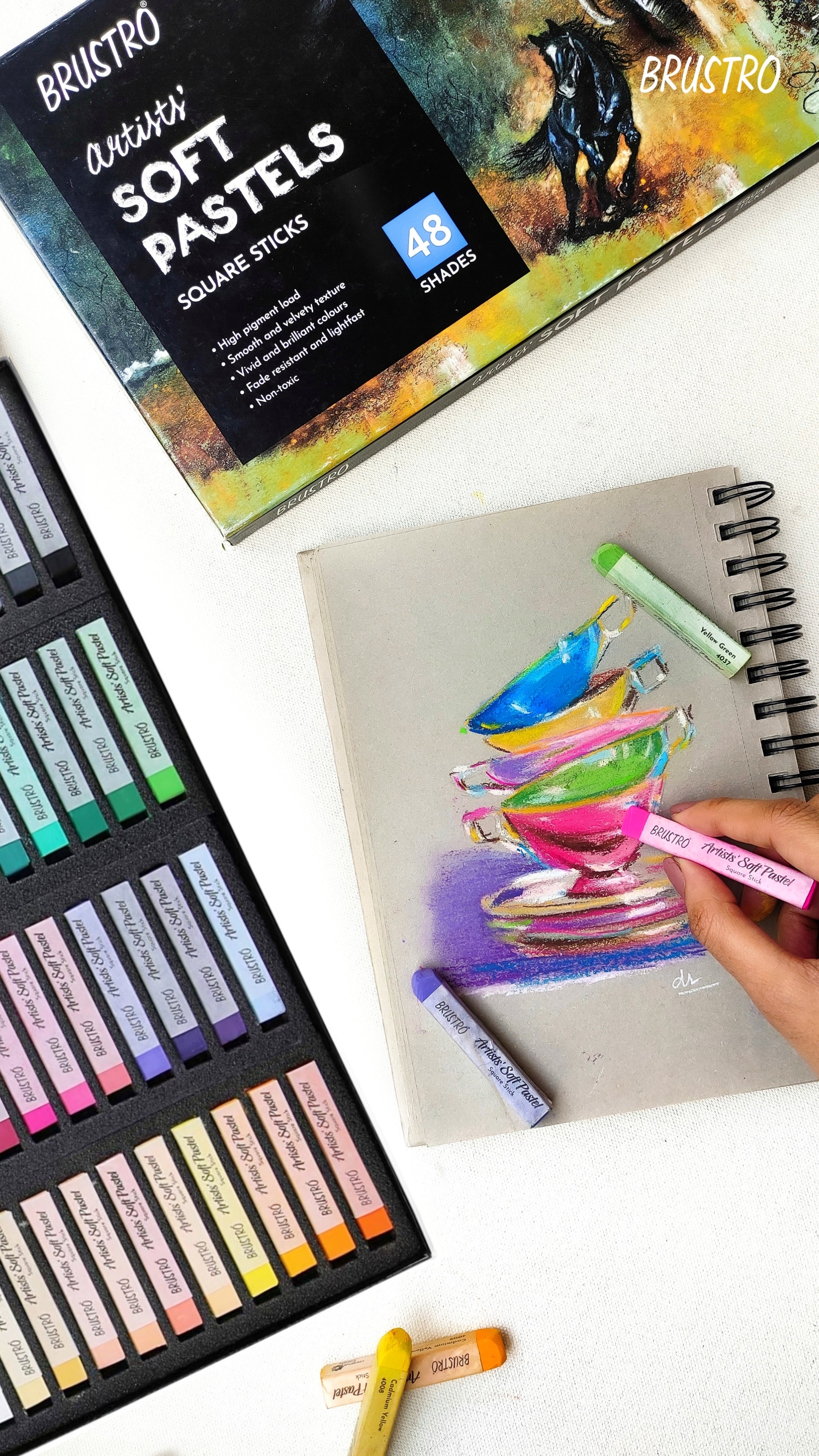 Brustro Artists' Soft Pastels Set of 48
