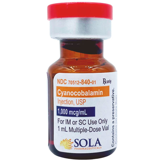 Cyanocobalamin Injection 1000 mcg Multiple-Dose Vials 1 mL x 25/Tray (Rx)