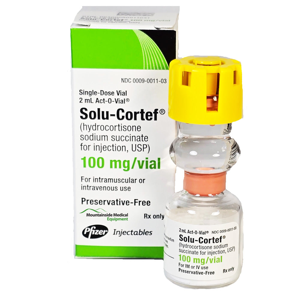 Solu-Cortef (Hydrocorttisone Sodium Succinate) Injection 100 mg Per Vial SDV 2 mL (RX)