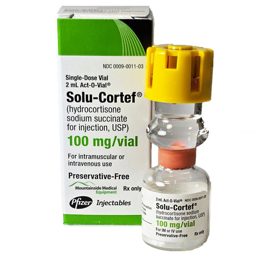 Solu-Cortef (Hydrocorttisone Sodium Succinate) Injection 100 mg Per Vial SDV 2 mL (RX)