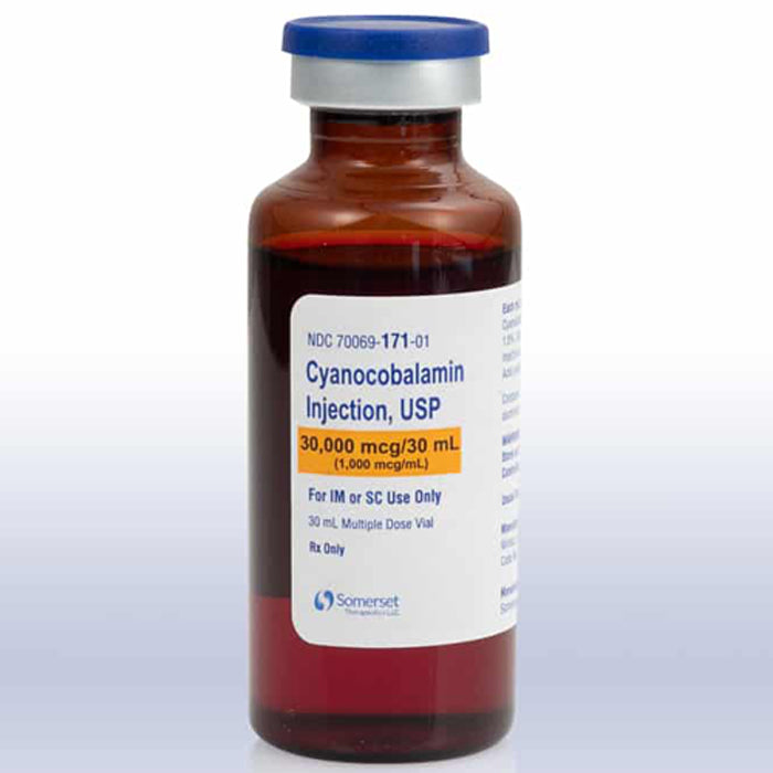 Cyanocobalamin Injection 30,000 mcg Multiple-Dose Vials 30 mL x 10/Box (Rx)