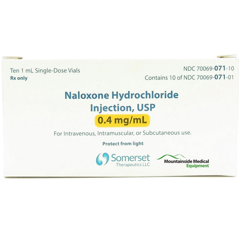Naloxone for Injection USP 0.4 mg per 1mL Vials x 10 Per Tray by Somerset (Rx)