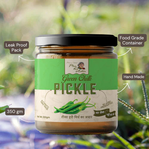 Maa Kaa Achar Home Made Spicy Green Chilli Pickle - 350 gms